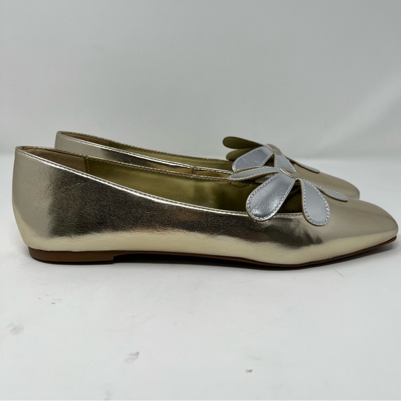 Katy Perry Collections Gold Flats with Silver Detail - Picture 2 of 10